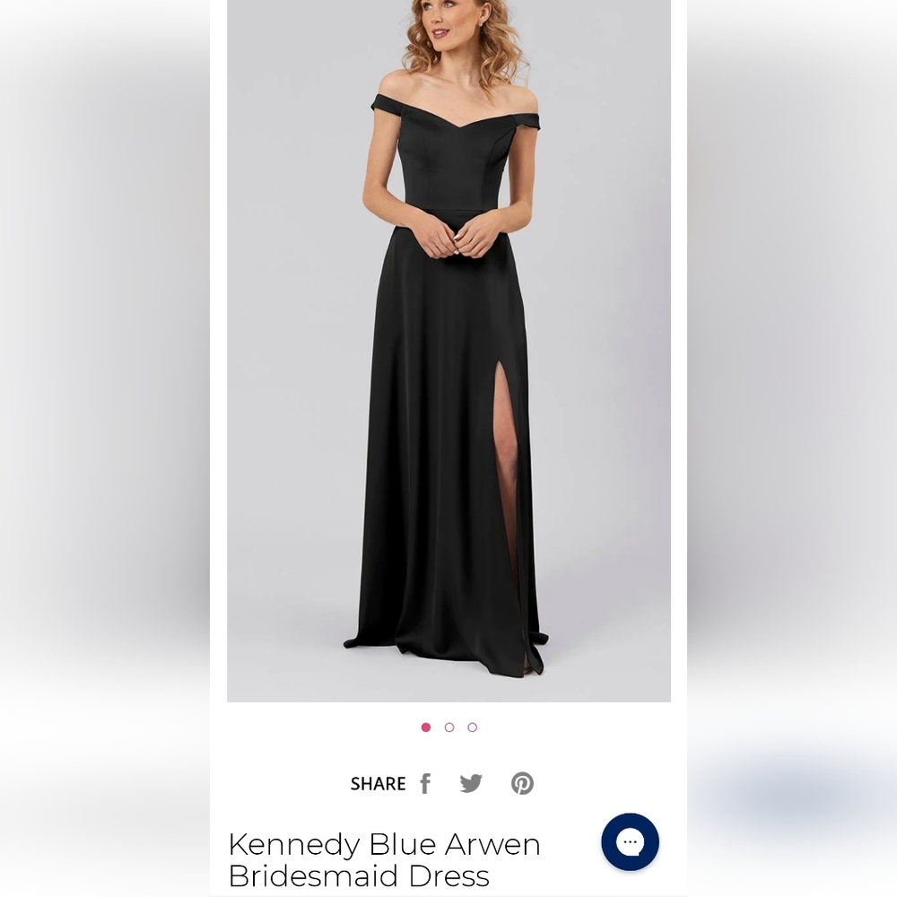 Black satin bridesmaid dress